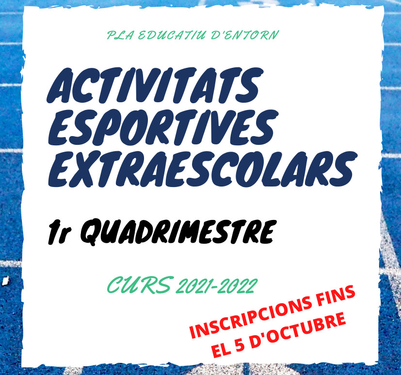 Ampliem inscripcions a les activitats esportives extraescolars fins al 5 d'octubre