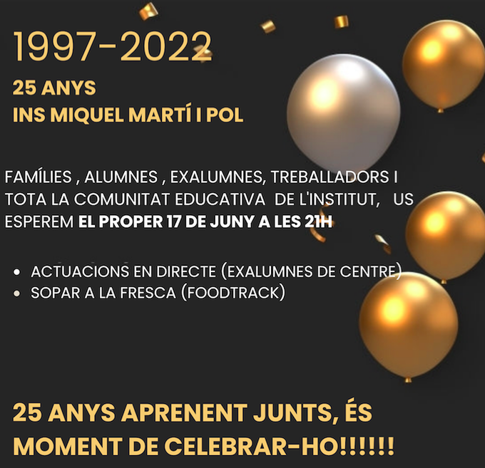 1997-2022 - 25 anys Institut Miquel Martí i Pol 