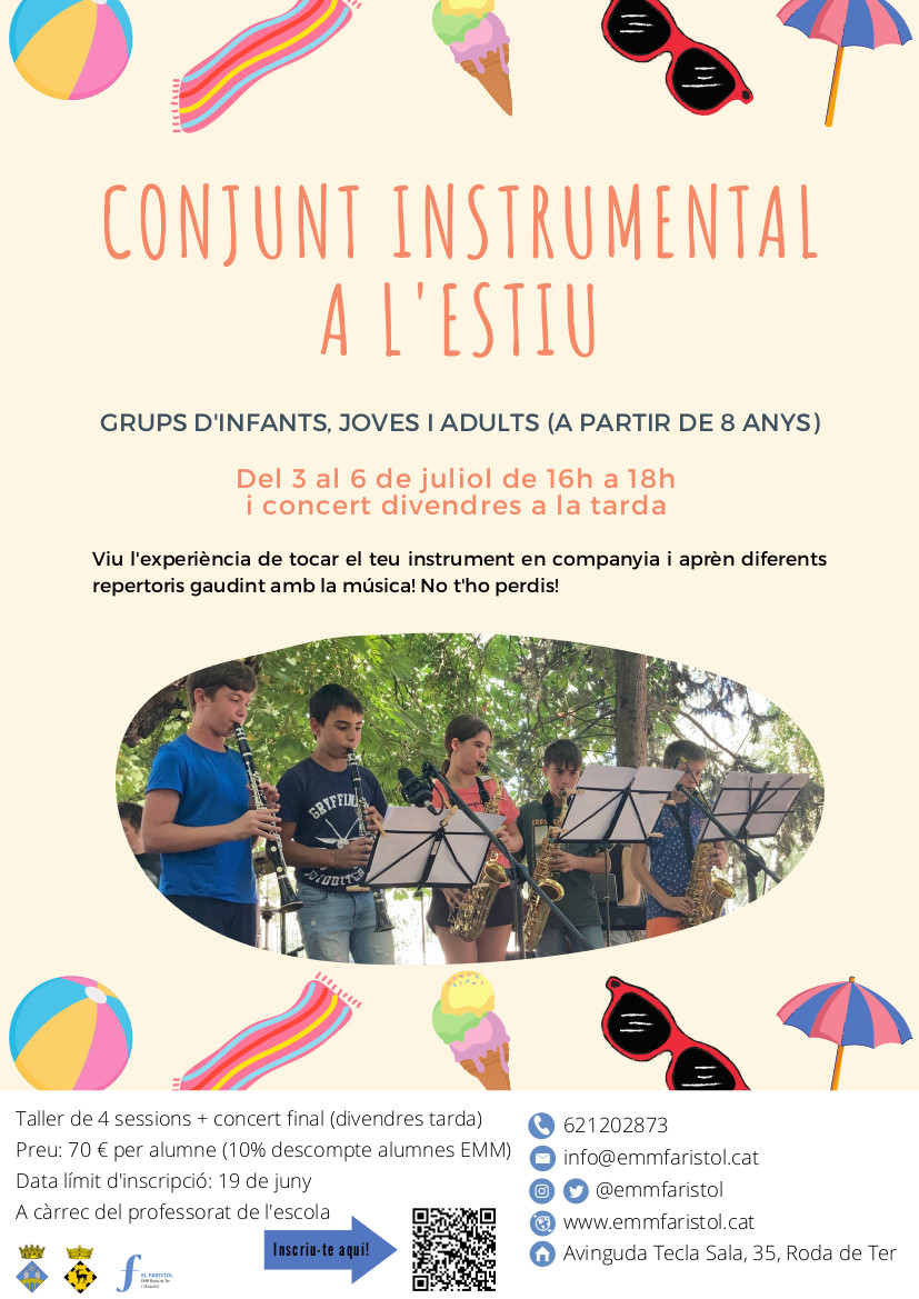 Tercera edició del Conjunt instrumental a l'estiu 2023 de l'EMM El Faristol