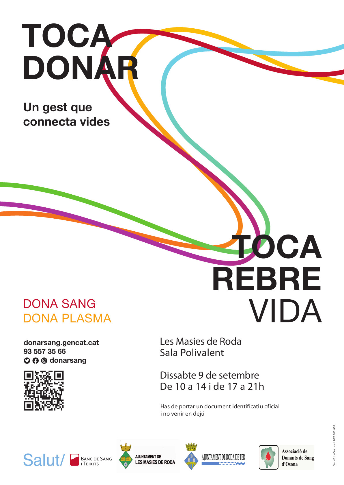 Campanya de donació de sang, 9 de setembre a Les Masies de Roda