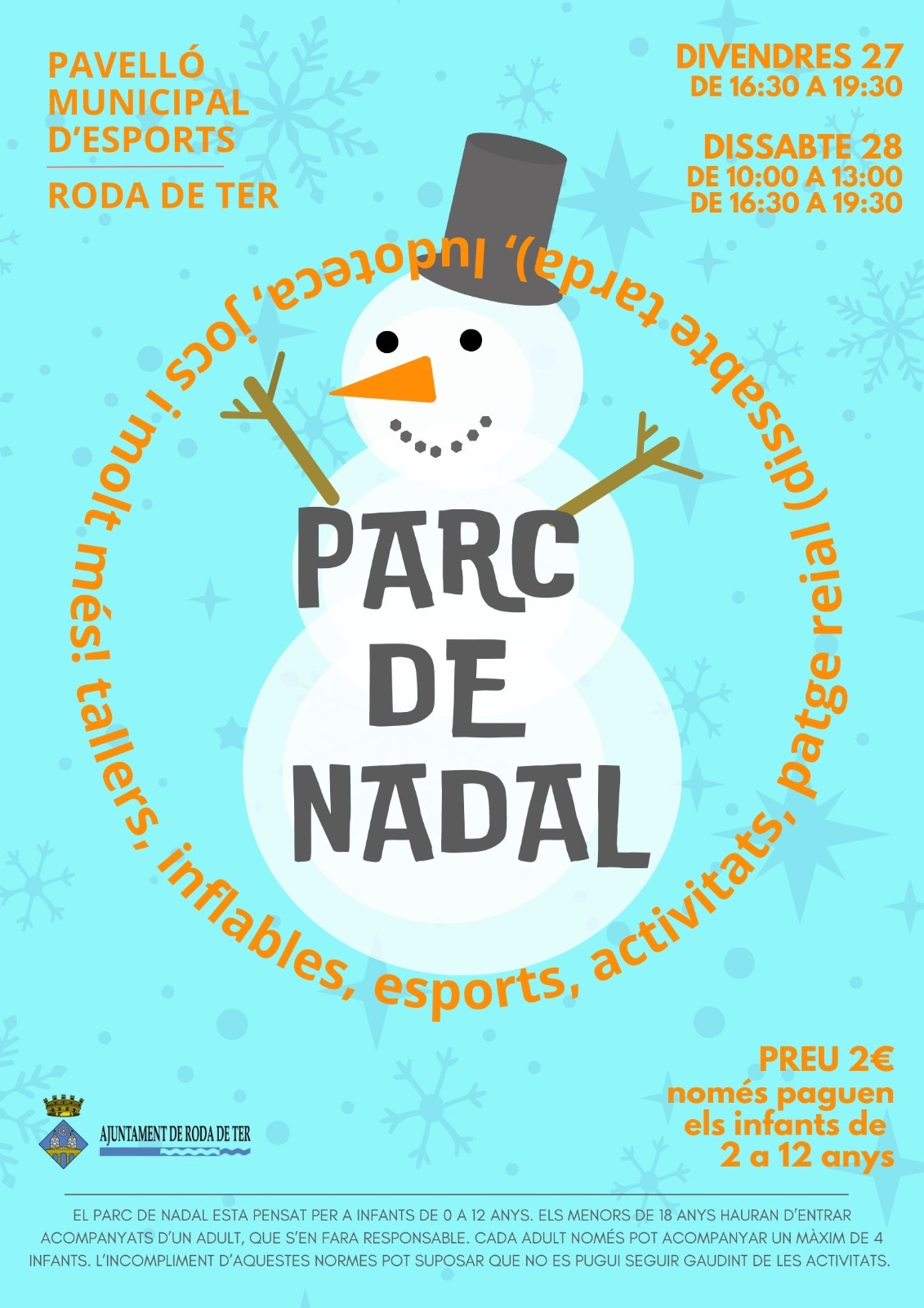 Nova edició del Parc de Nadal amb activitats per a infants de fins a 12 anys