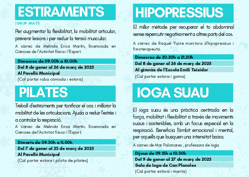 Programa d'activitat física i salut - Hivern 2025