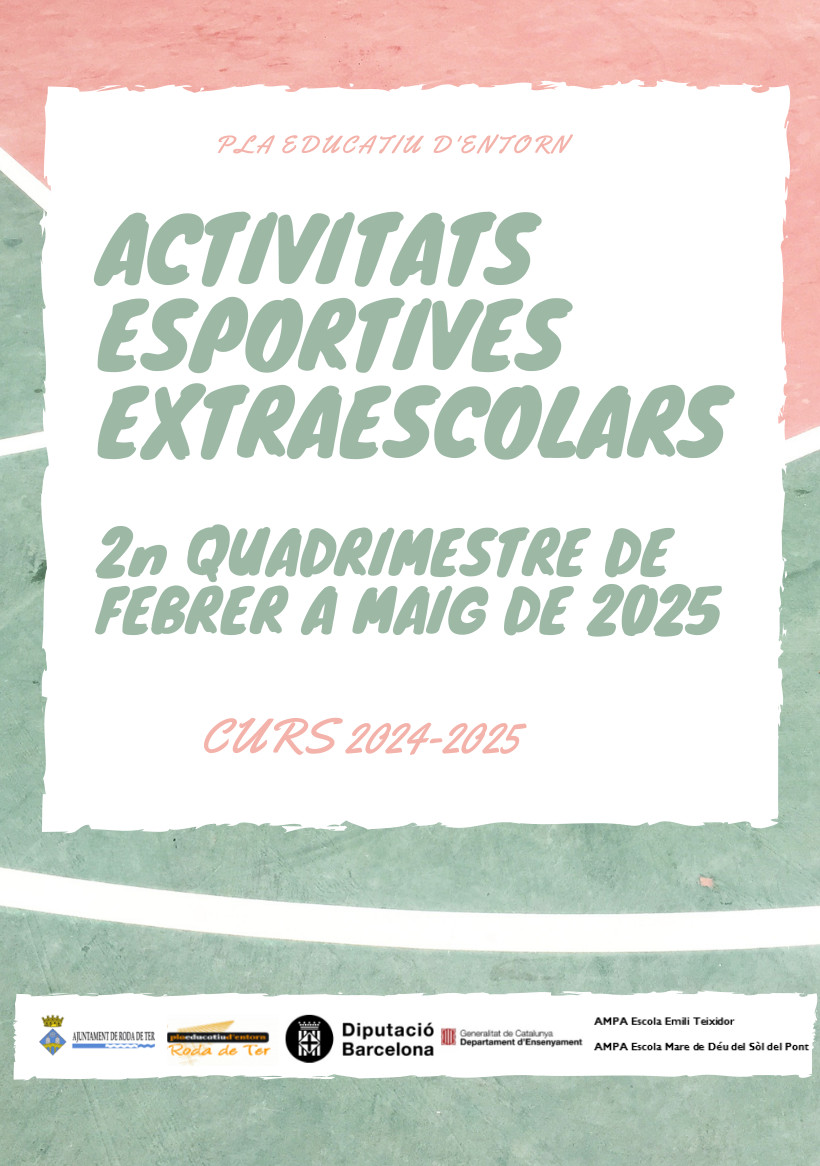 Inscripcions obertes de les activitats esportives extraescolars del 2n quadrimestre del curs 2024-2025 