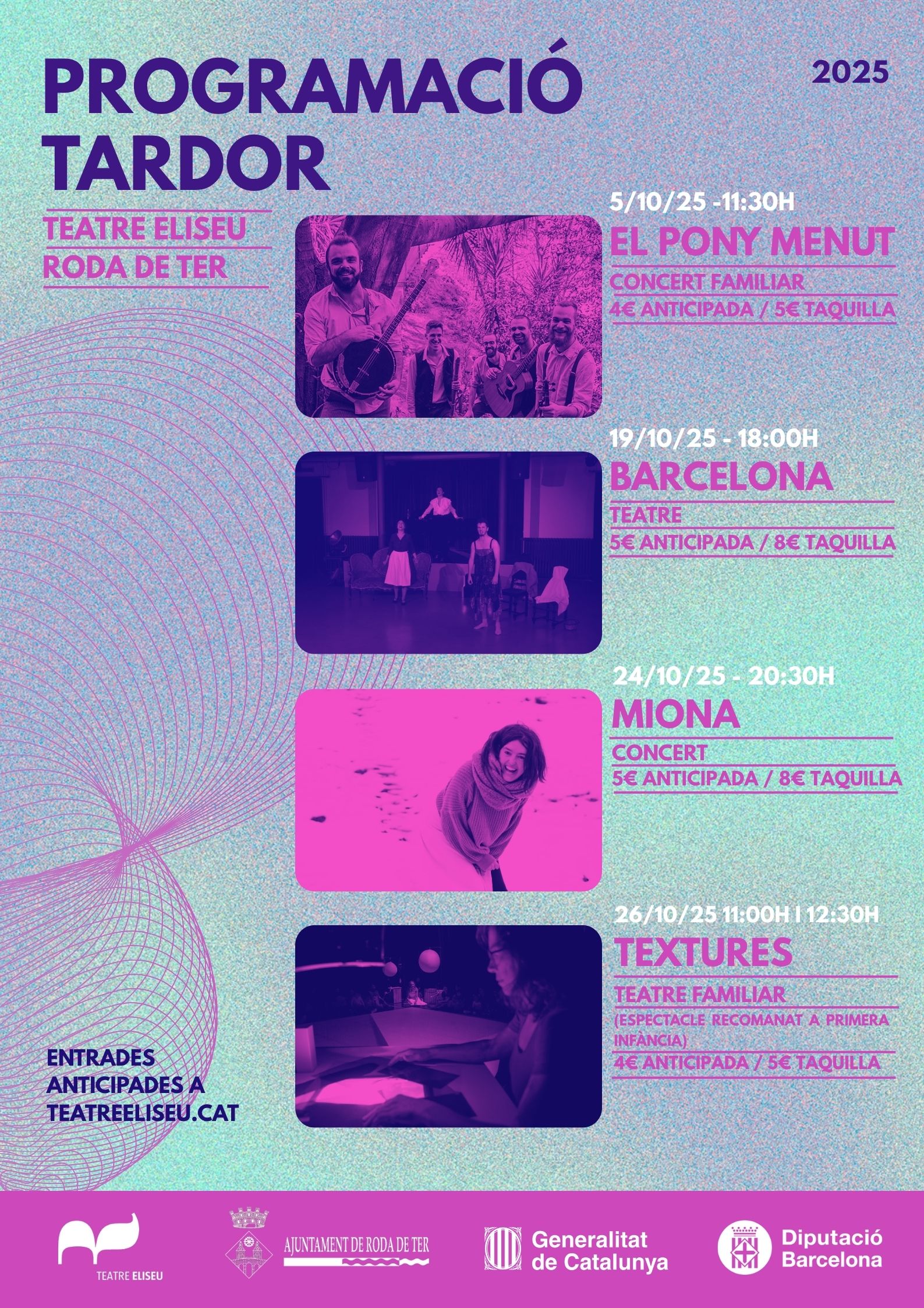 La programació de tardor del Teatre Eliseu, amb música i teatre per a tots els públics