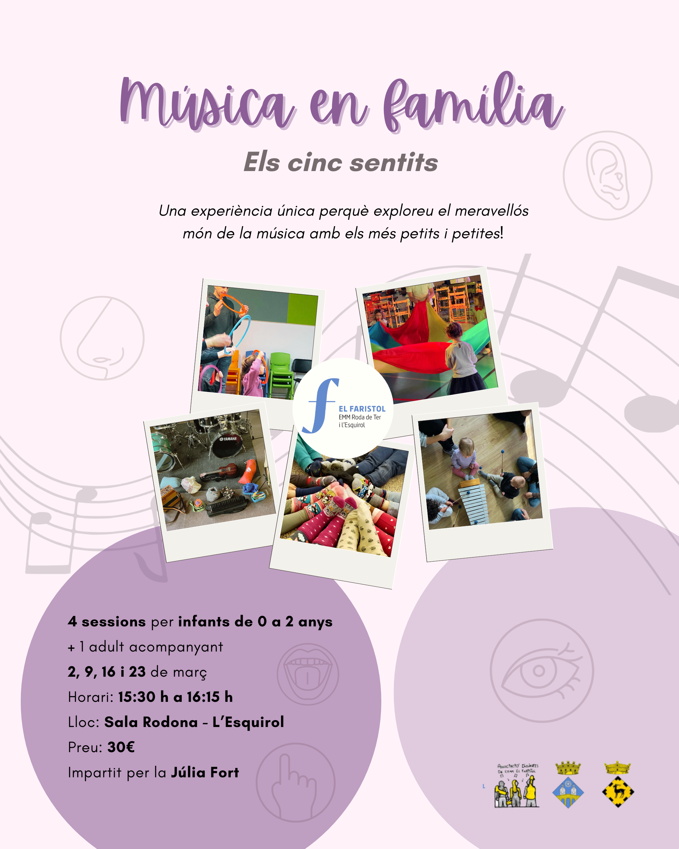 L'Escola Municipal de Música del Faristol obre les inscripcions als Tallers de Música en Família