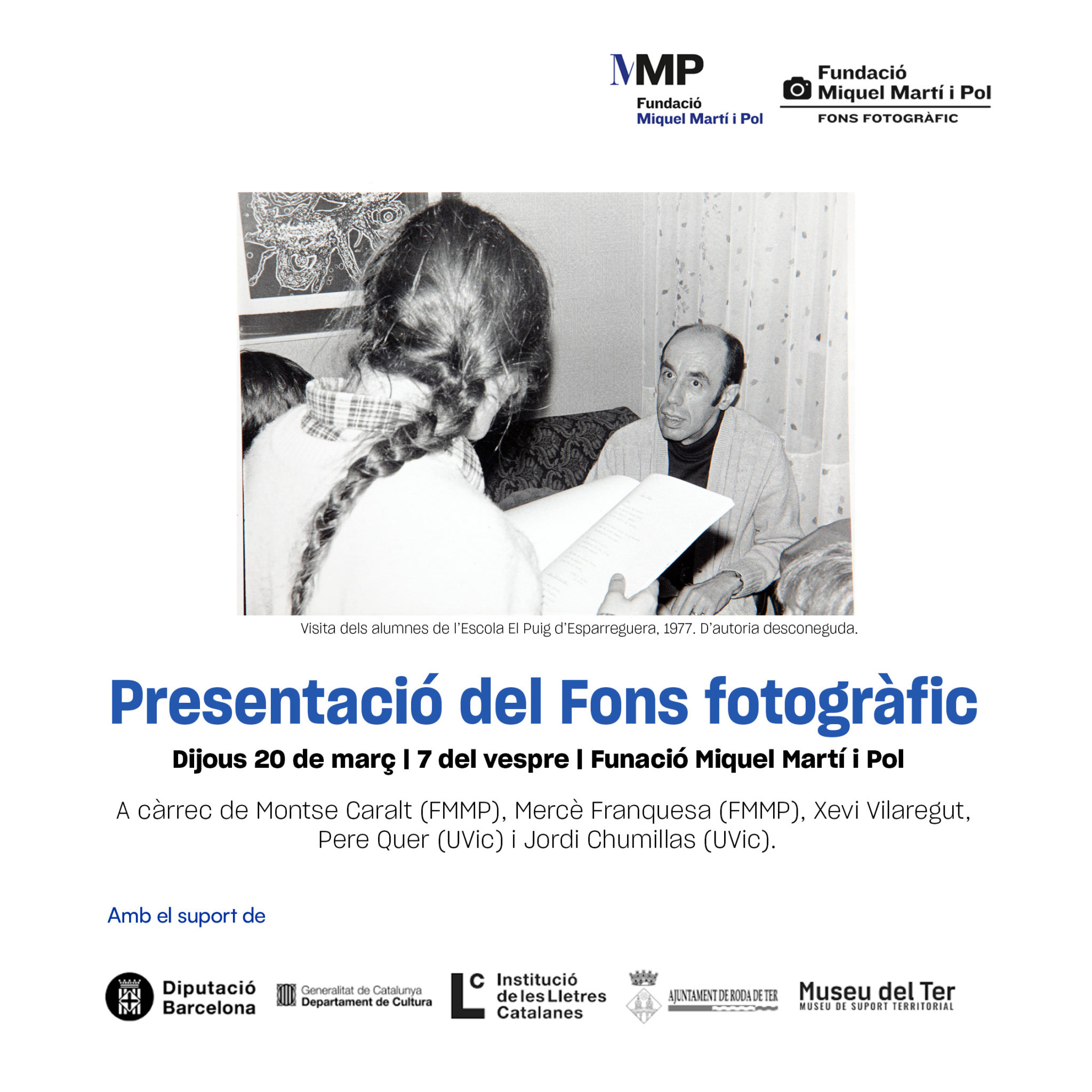 Presentació del Fons fotogràfic de la Fundació Miquel Martí i Pol