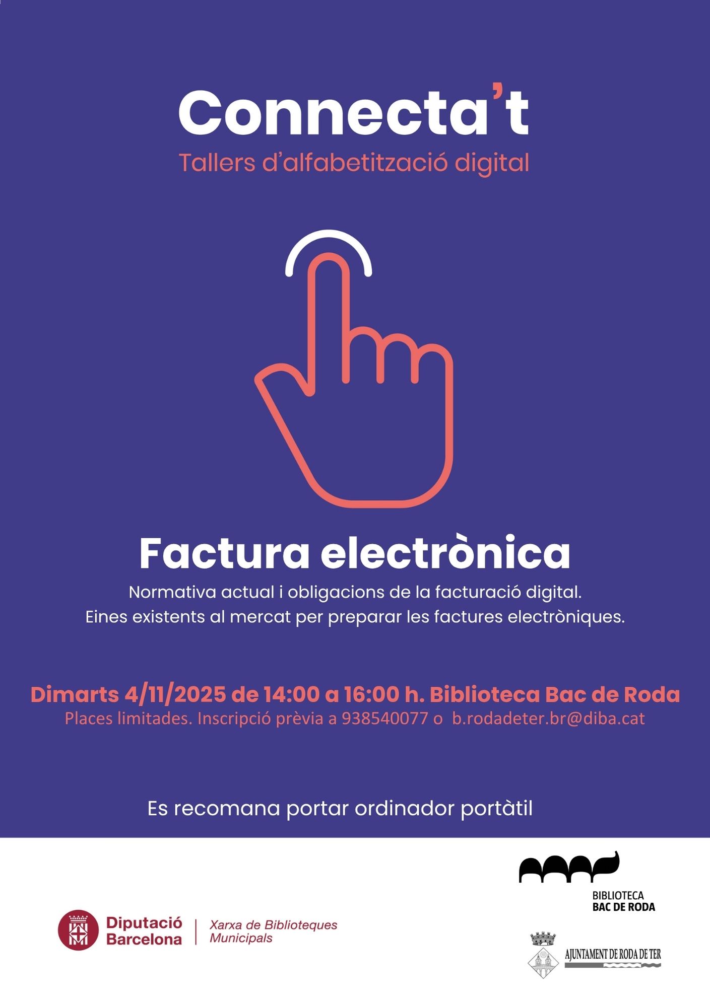 Taller d'alfabetització digital Connecta't: factura electrònica Taller d'alfabetització digital Connecta't: factura electrònica