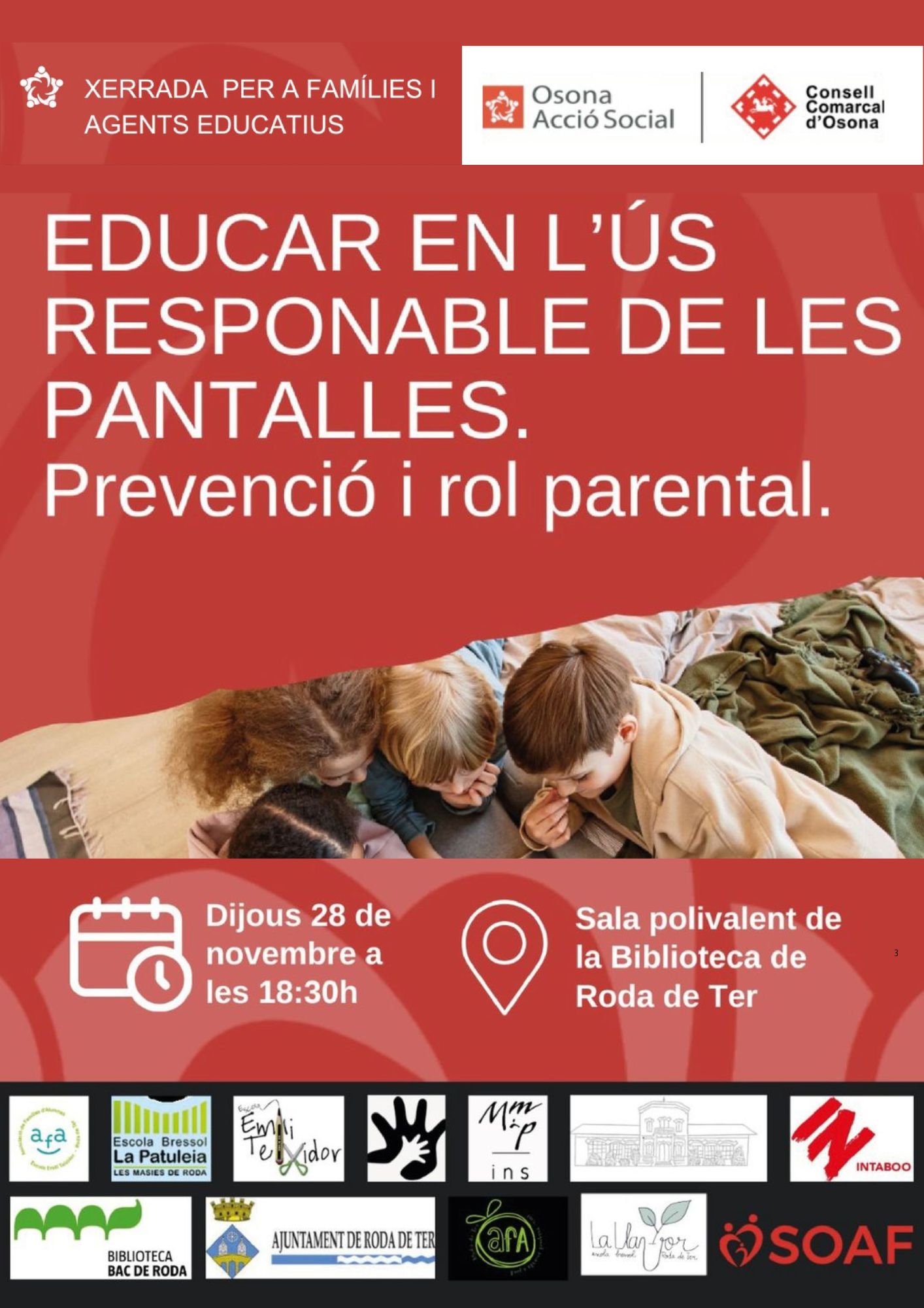 Educar en l'ús responsable de les pantalles. Prevenció i rol parental