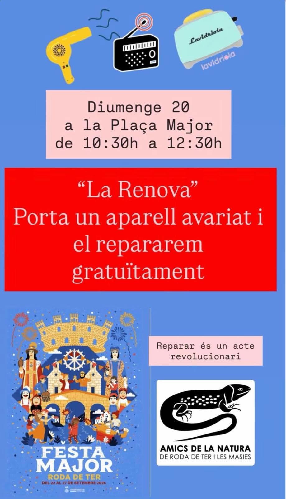 La Renova. Espai d'autoreparaci&oacute; de petits electrodom&egrave;stics