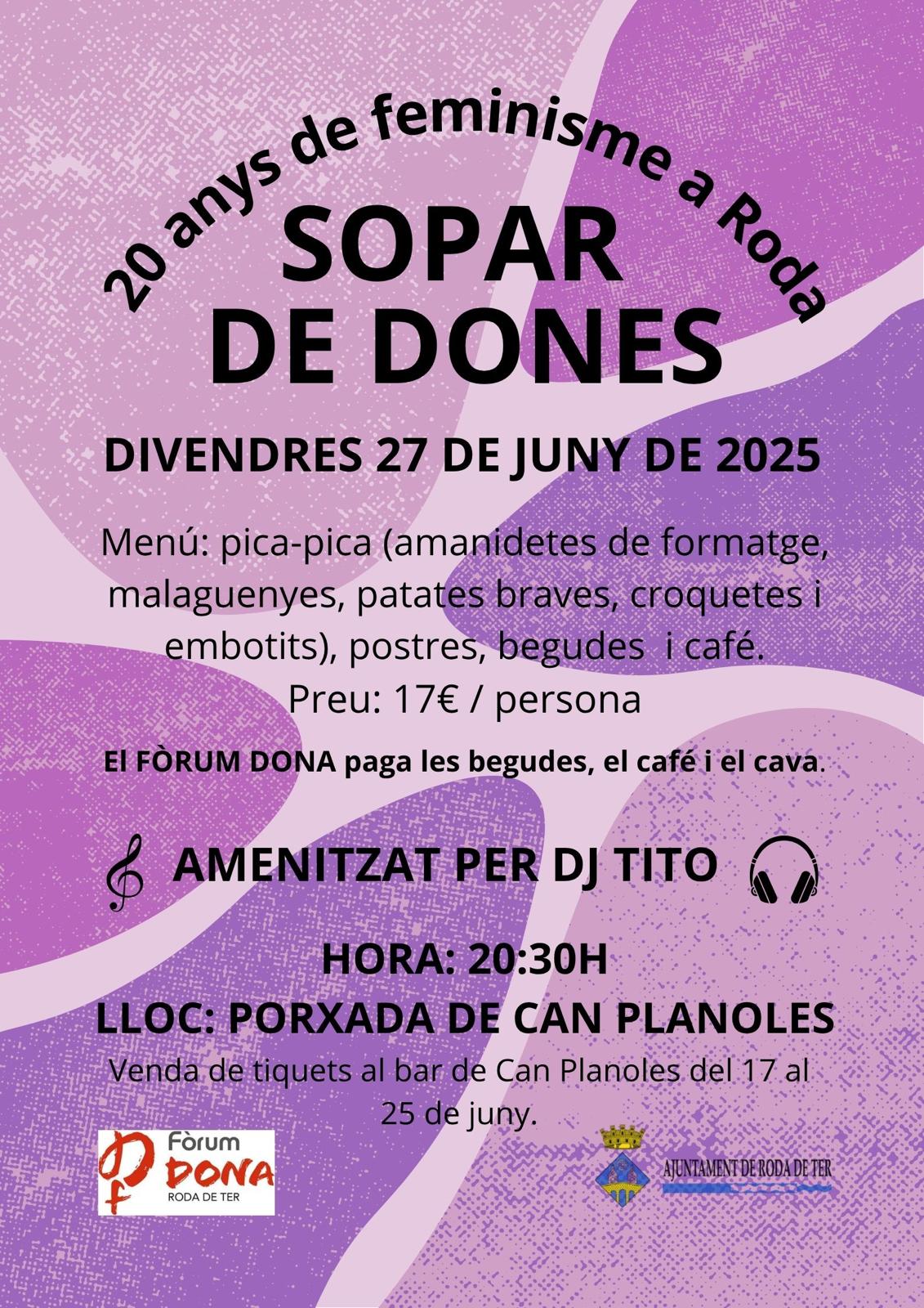 Sopar de dones. 20 anys de feminisme a Roda