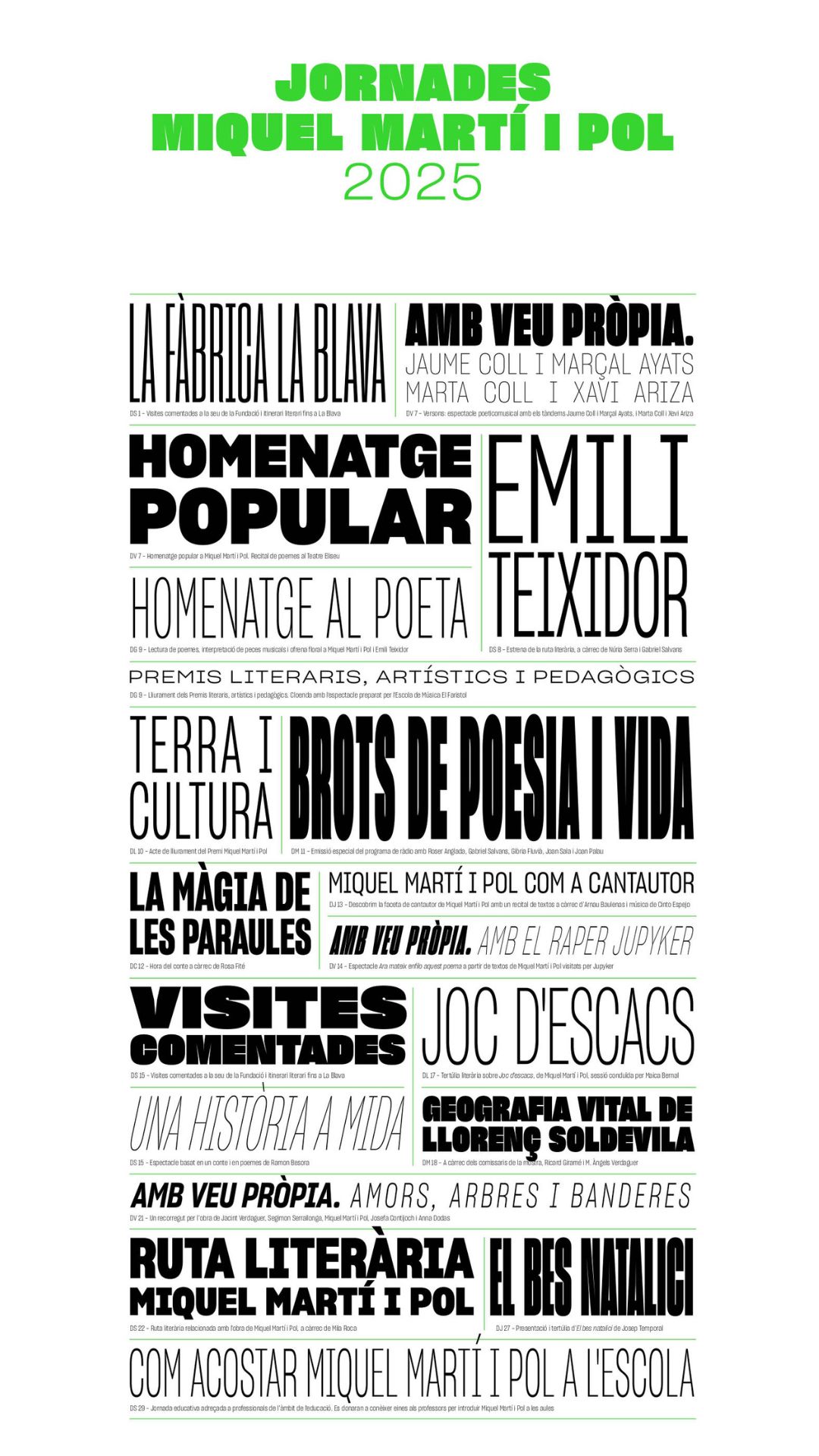 Jornades Miquel Martí i Pol 2025 Jornades Miquel Martí i Pol 2025