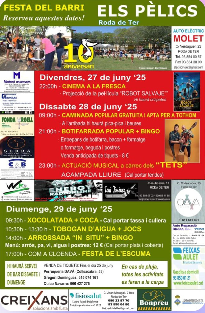 Festa del barri Els Pèlics - 10è aniversari